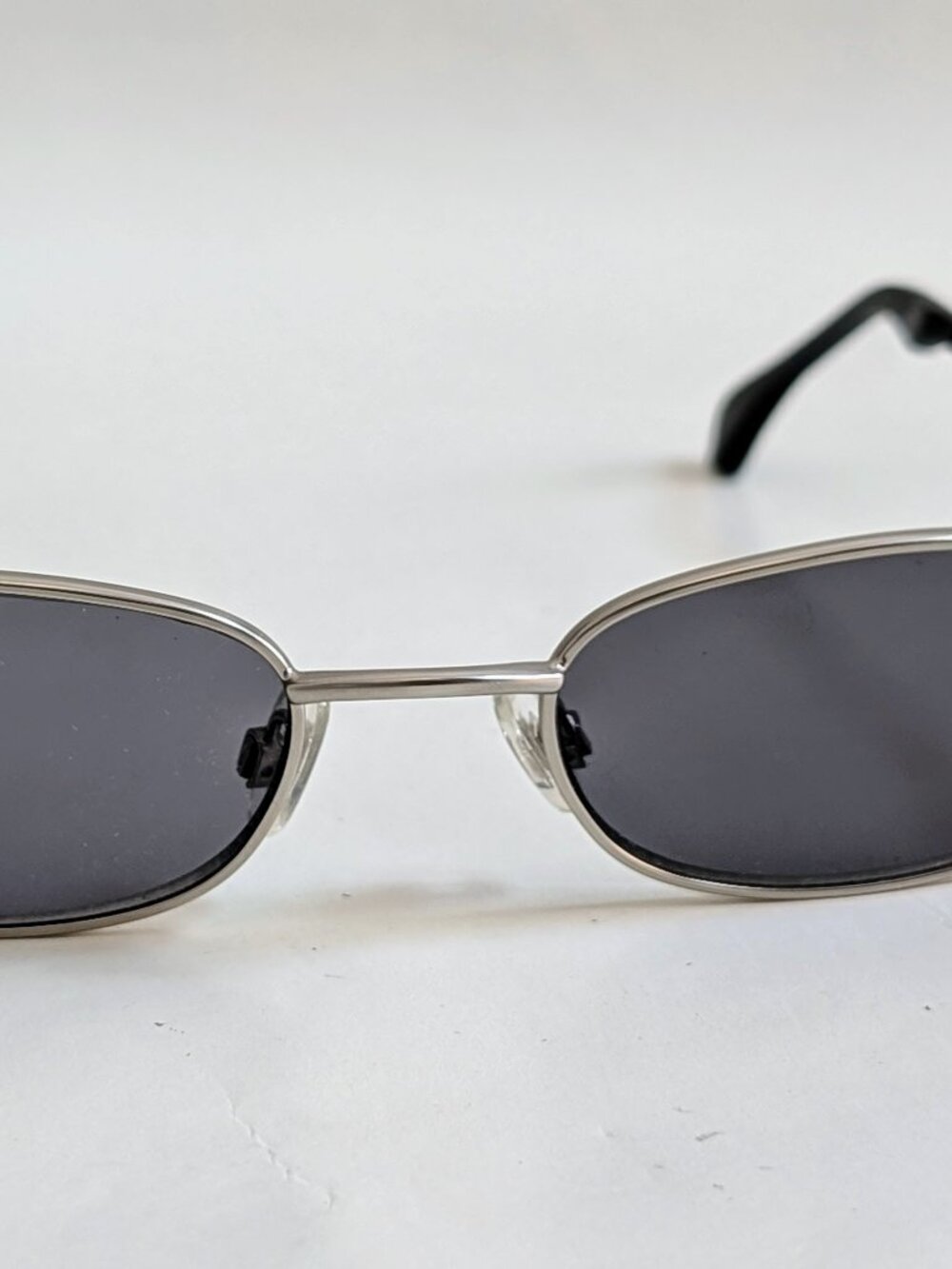 NWT Vintage 90's Rectangle Metal Sport Sunglasses (M. Silver)